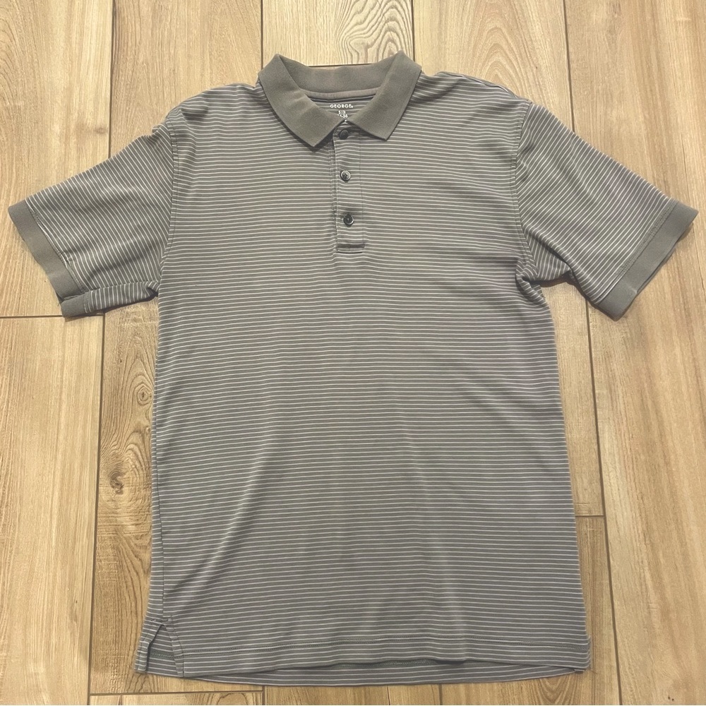 George Gray and Purple Stripe Men’s Polo